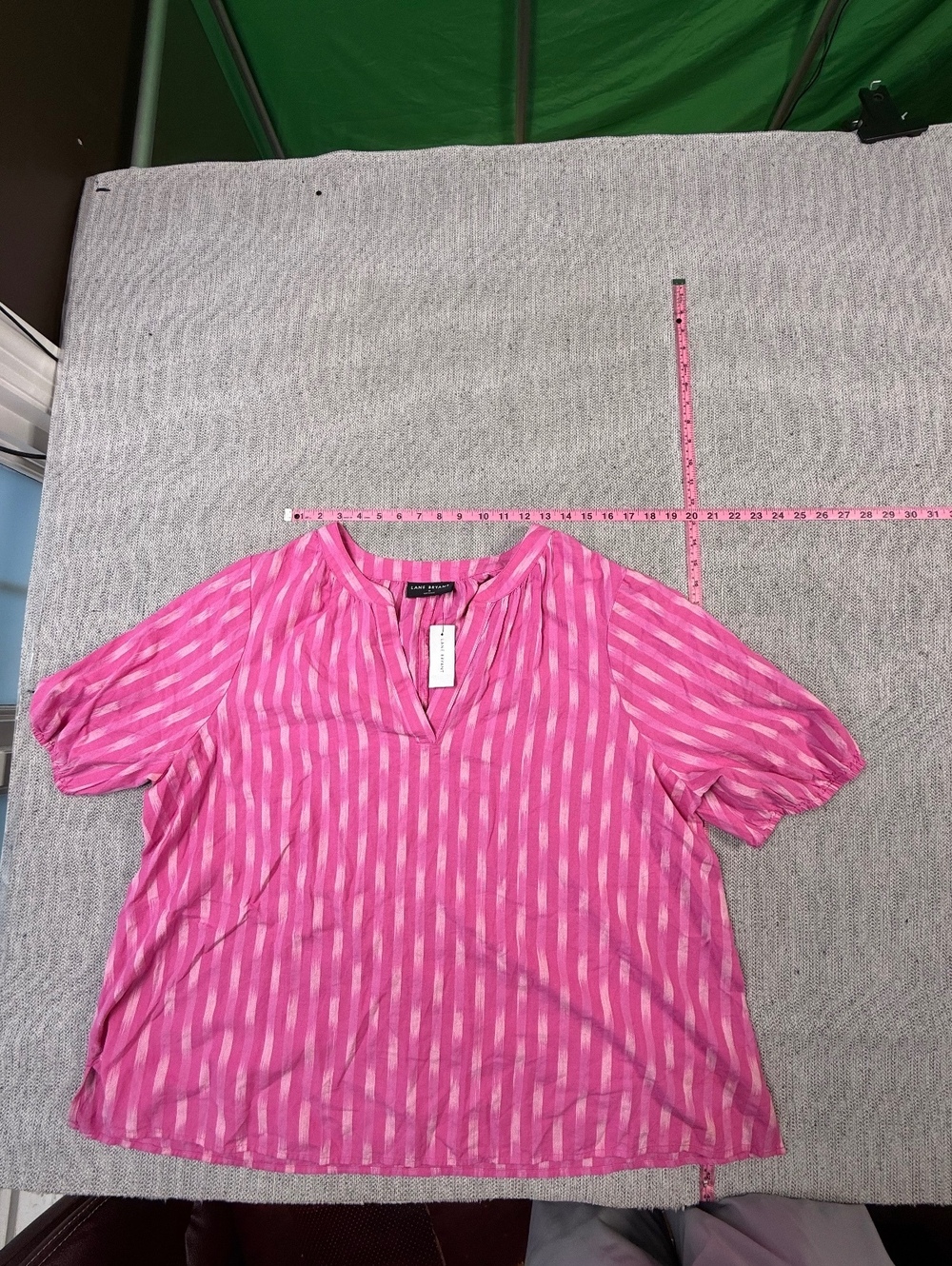 Lane Bryant Pink Striped Cotton Blouse Size 20